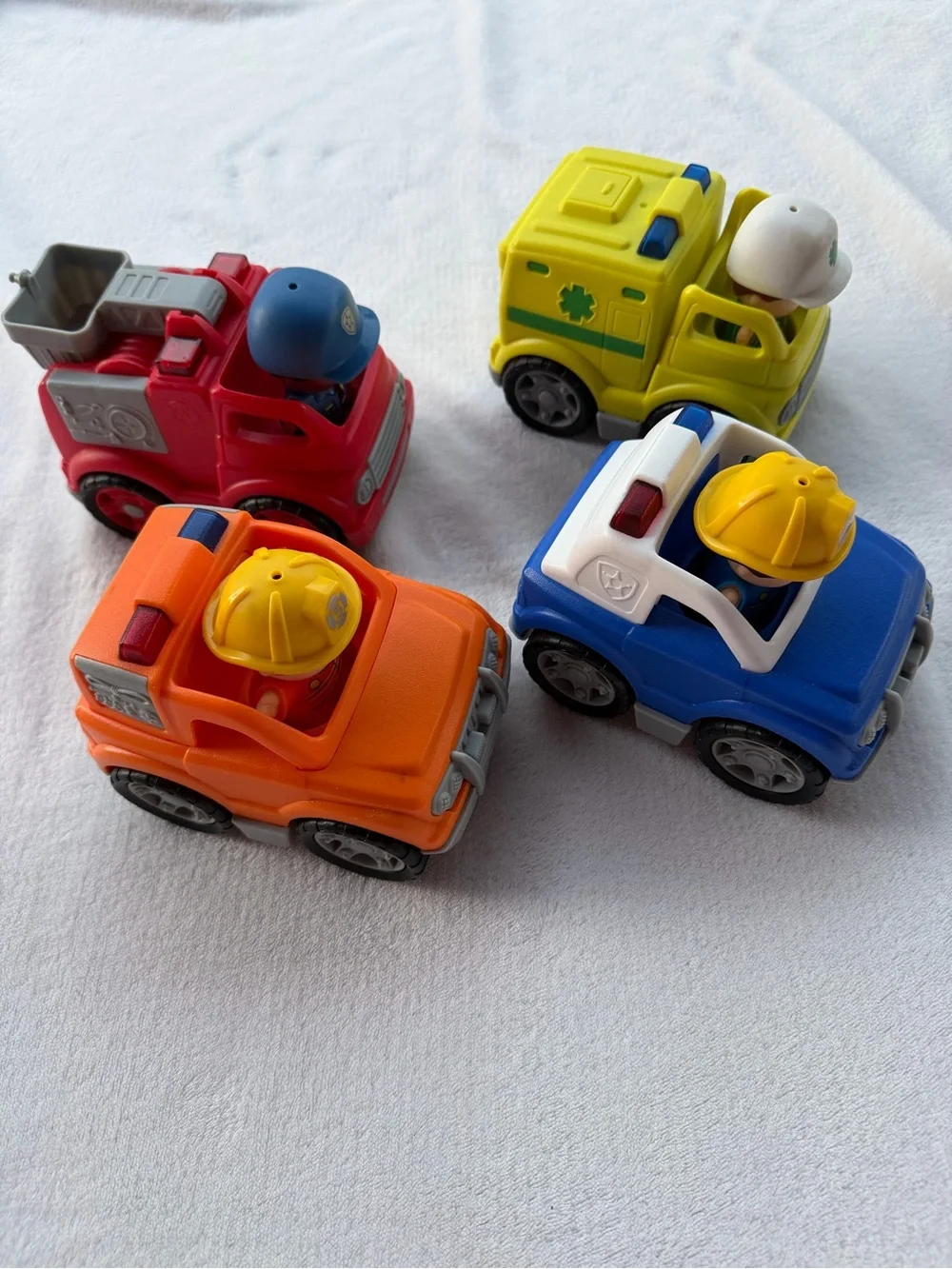 Rescue Vehicle Toy Pack - Red, Yellow, Orange, Blue